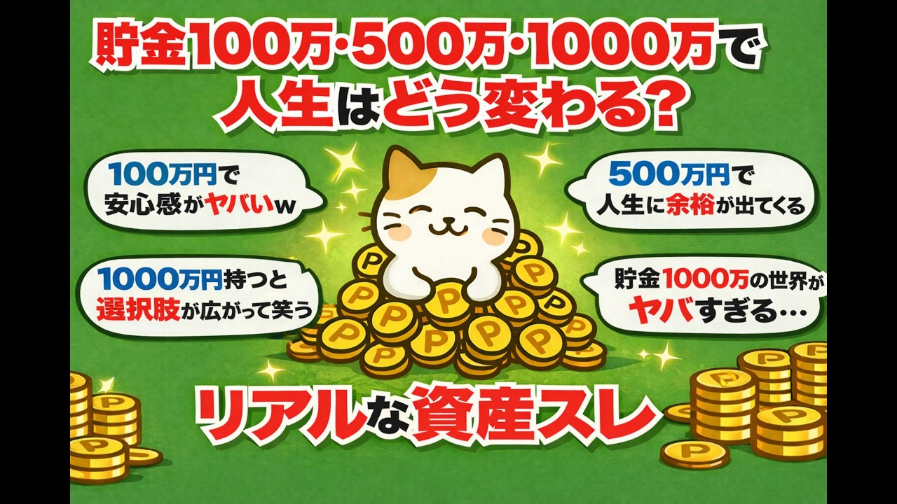 [2ch有益スレ] 貯金100万・500万・1000万で人生はどう変わる？リアルな資産スレww