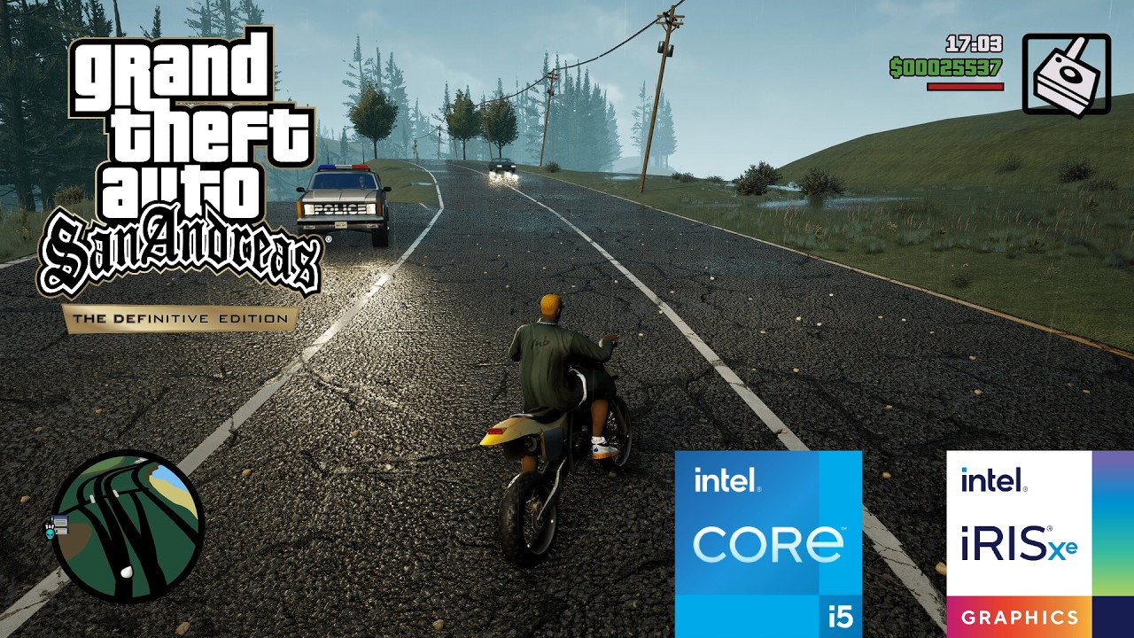 GTA San Andreas Definitive Edition протестирована на Intel Iris Xe | i5-1235U | 720p, все настройки
