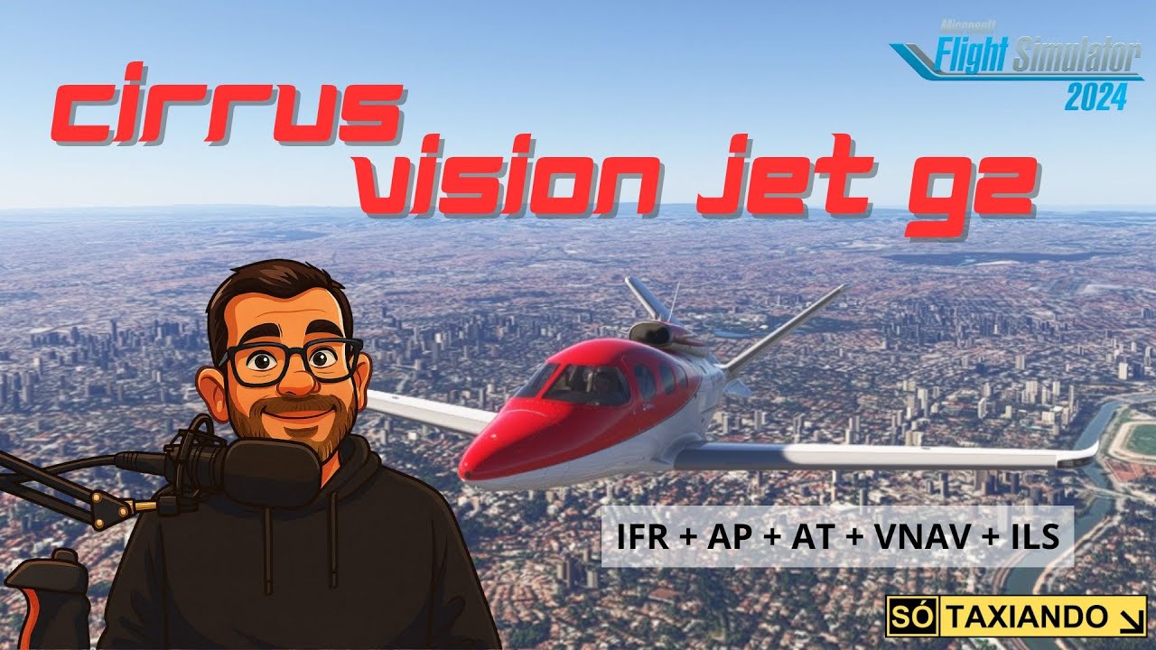 Cirrus Vision Jet G2 (SF50) – Voo IFR completo com VNAV + ILS | Flight Simulator 2024