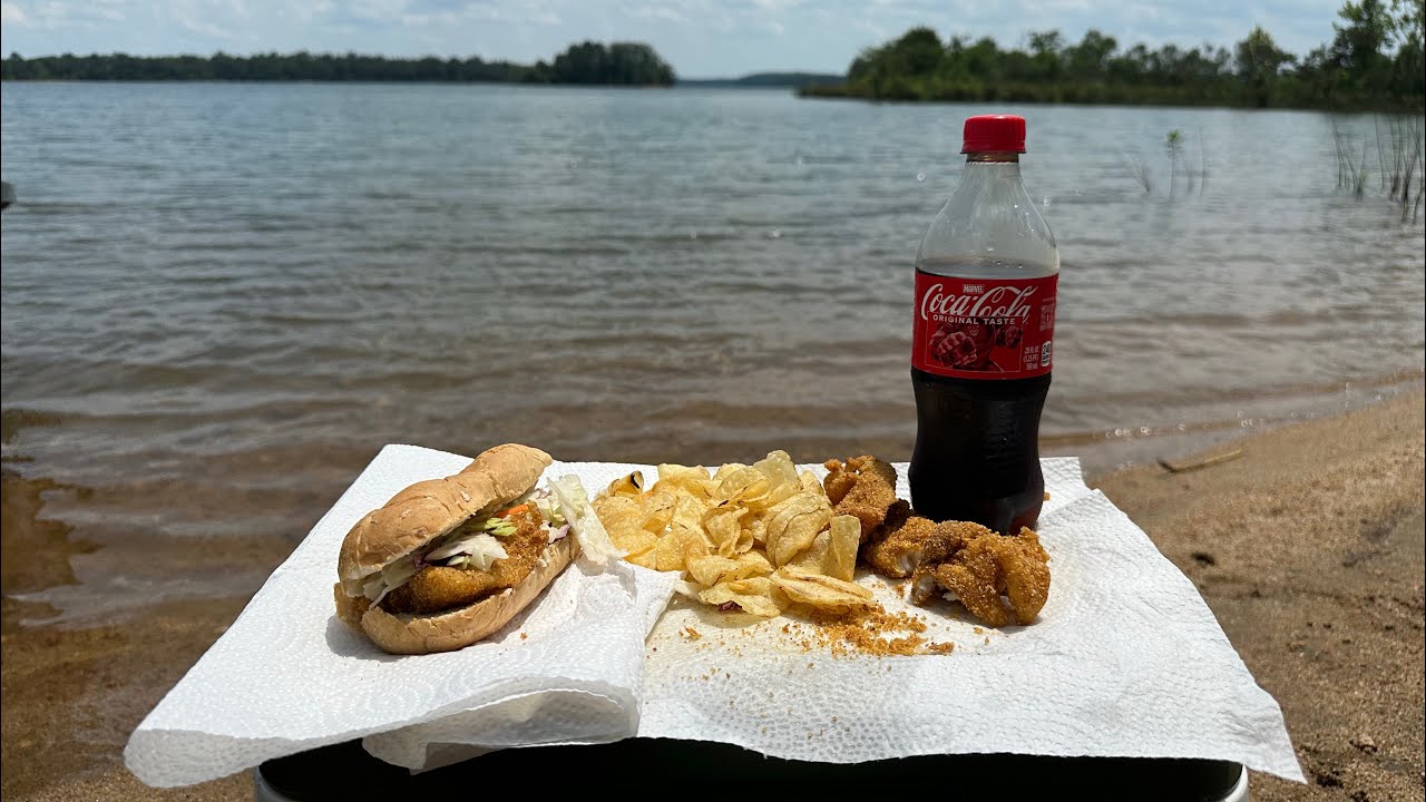 Fishing catch and cook. Island shore lunch.