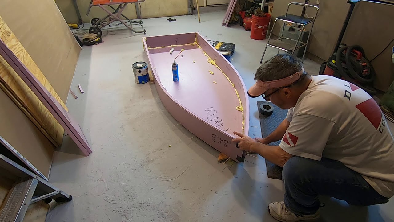 Building a foam and fabric fishing boat using a knife and duct tape light weight F2