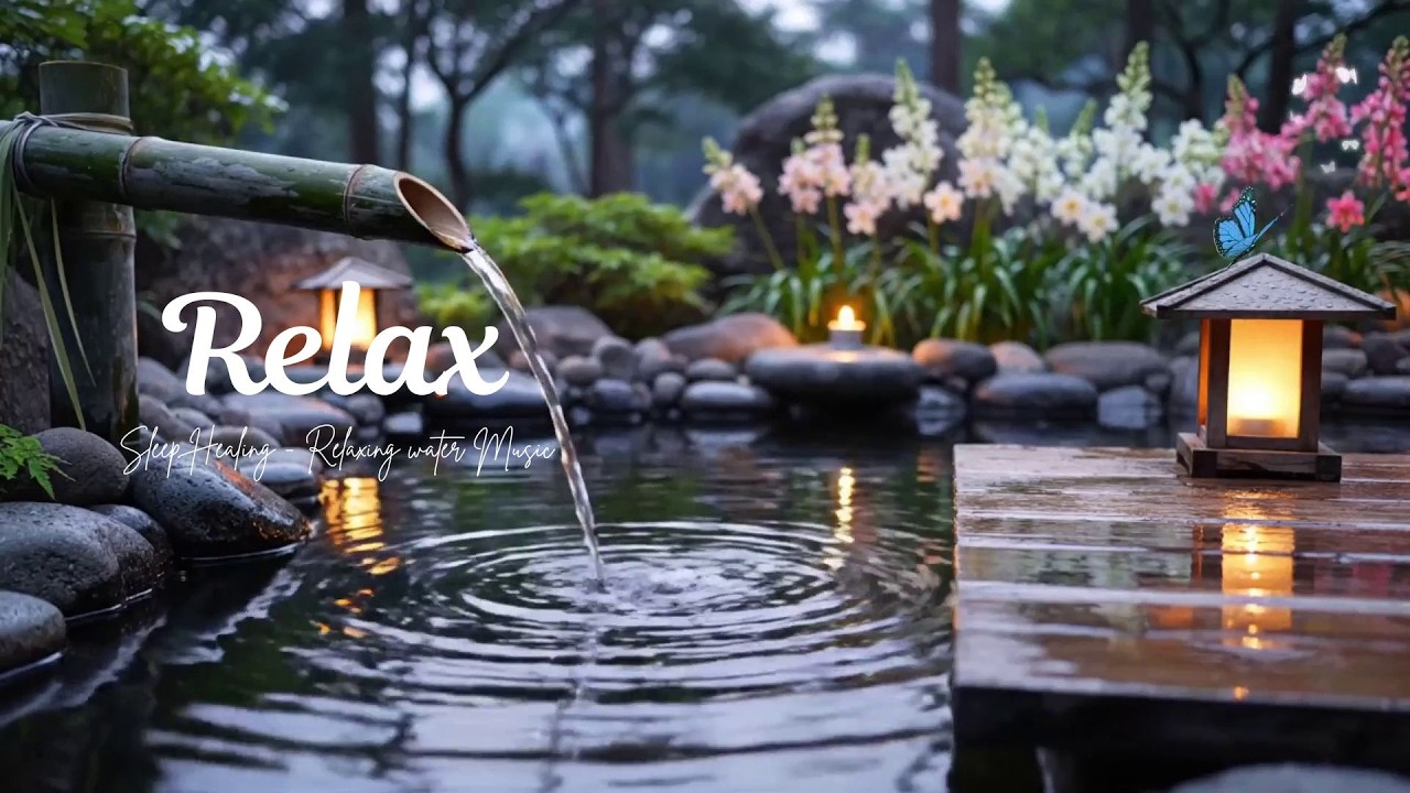 Relaxing Music + Bamboo Water Sounds 🌿 Deep Sleeping Music, Stress Relief, Relax Mind Body, Spa BGM
