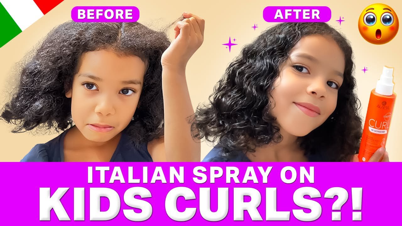 MOM Does Daughter’s Curls with ITALIAN SPRAY 😱 |Alama Reactivator on 4C Kids Hair!| The Brigy Family