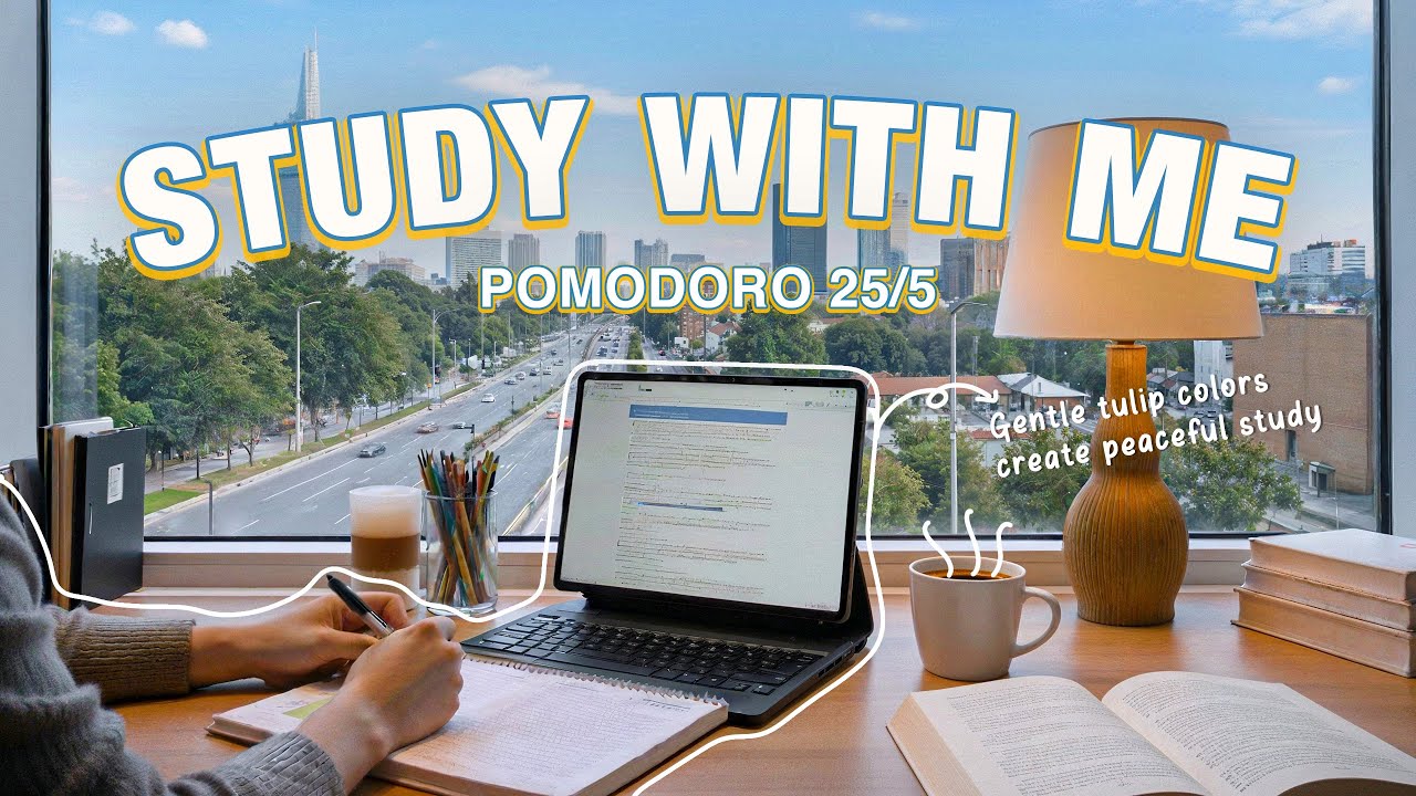 2-HOUR STUDY WITH ME | Calm Piano🎹, Soft Music for Working, Studying, Nature Sound | Pomodoro 25/5