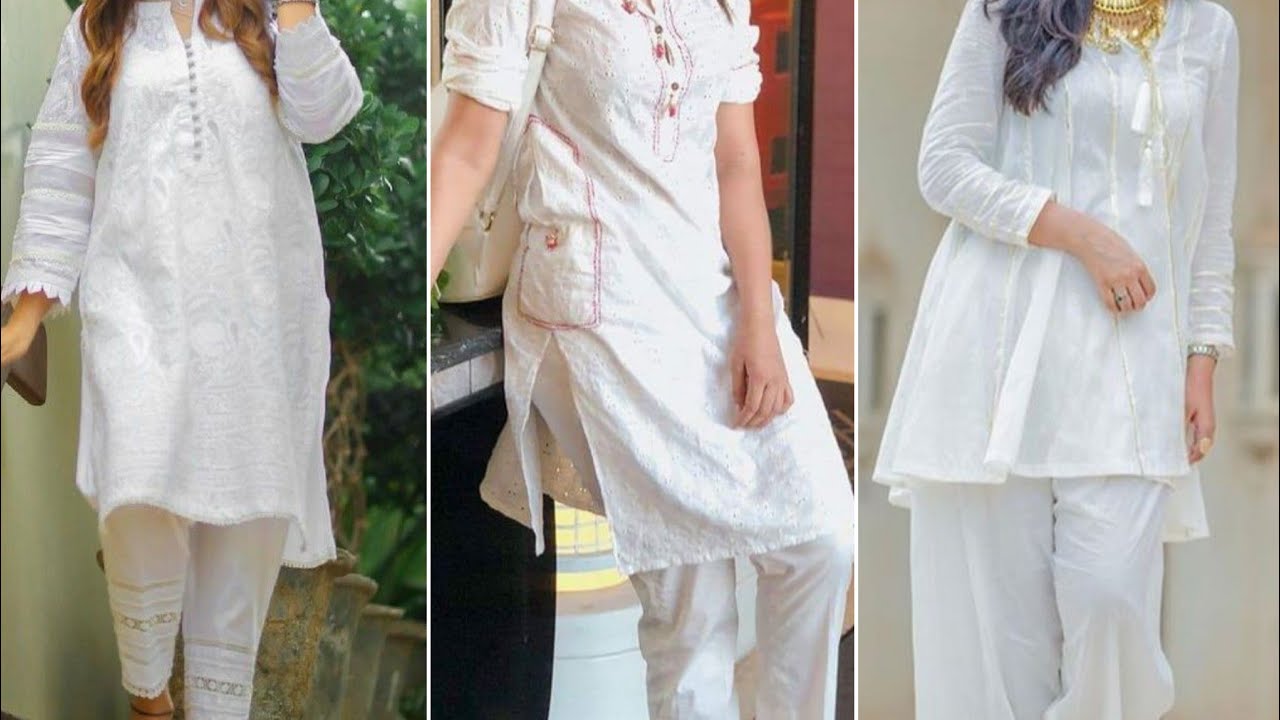 lawn cotton white dress for summer||casual white dress for summer||aqsa waqas