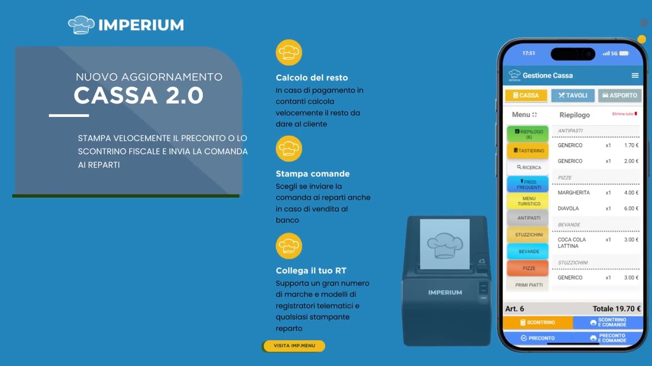 Imperium App - Gestione comande - Aggiornamento Cassa 2.0