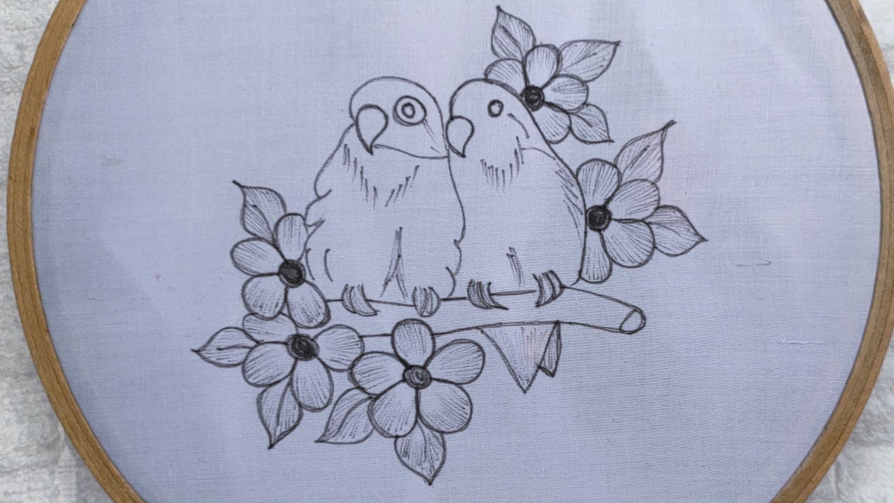 Very beautiful hand embroidery design tutorial l Easy parrot embroidery design l Basic stitches