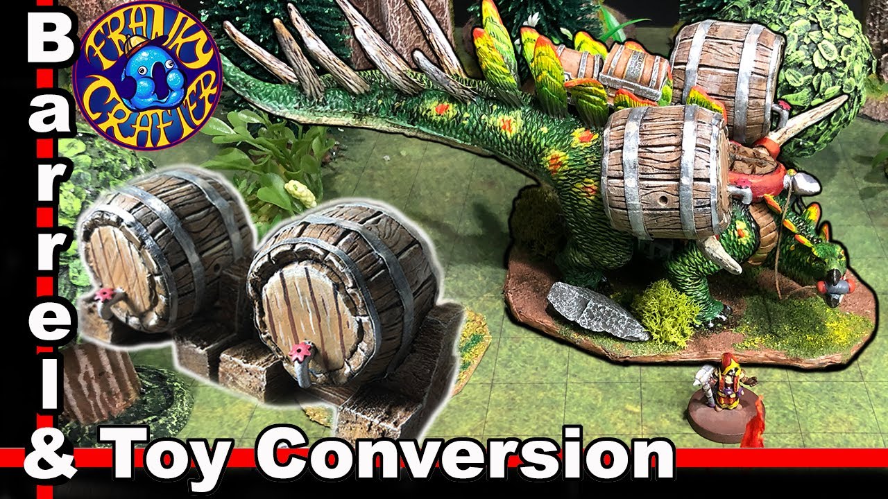 Awesome Toy Conversion: Craft Miniature Barrels for a Kegasaurus!! for Dungeons and Dragons