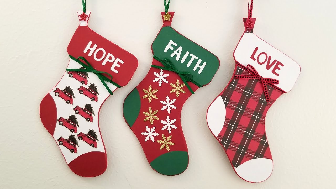 Christmas Cardboard Stocking Wall Decor | How to Make Cardboard Stocking | Nanda's Crafts