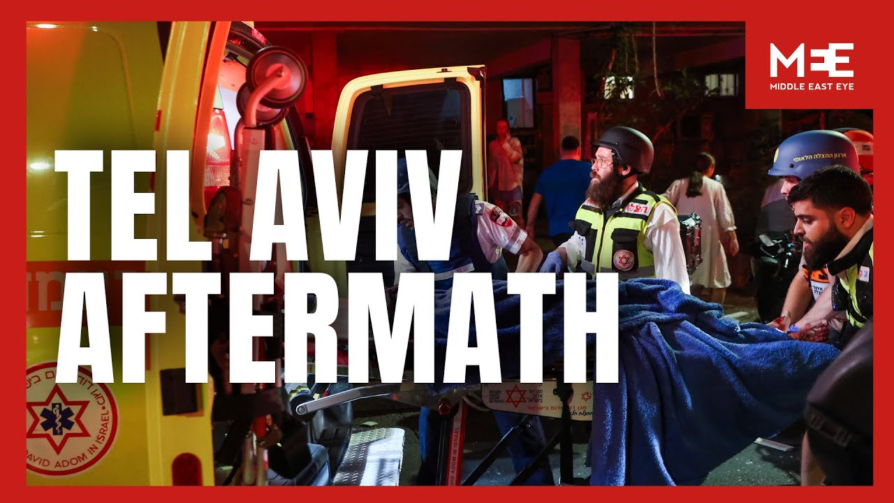 Emergency crews respond after missile strike hits Tel Aviv