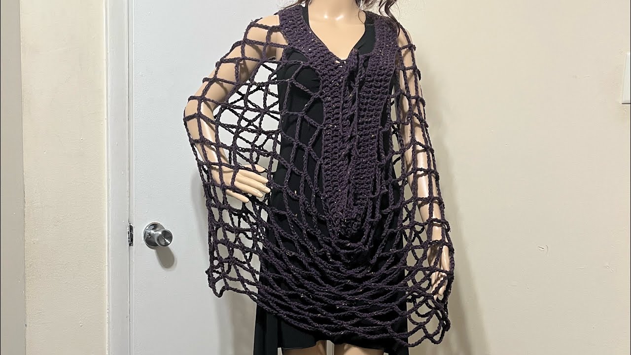 Step By Step }Mesh Stitch Poncho Tutorial/ Beginners Friendly/ doycreations #tutorial #doycreations