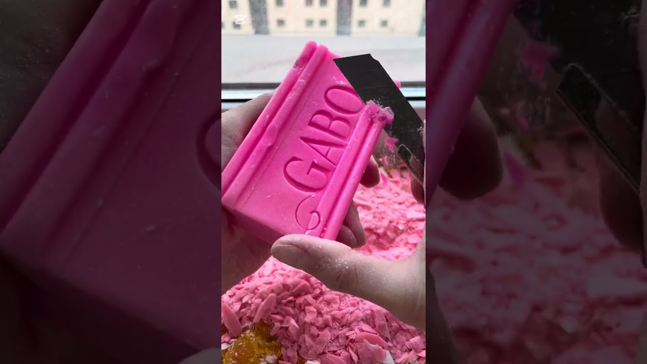 ASMR dry soap cutting