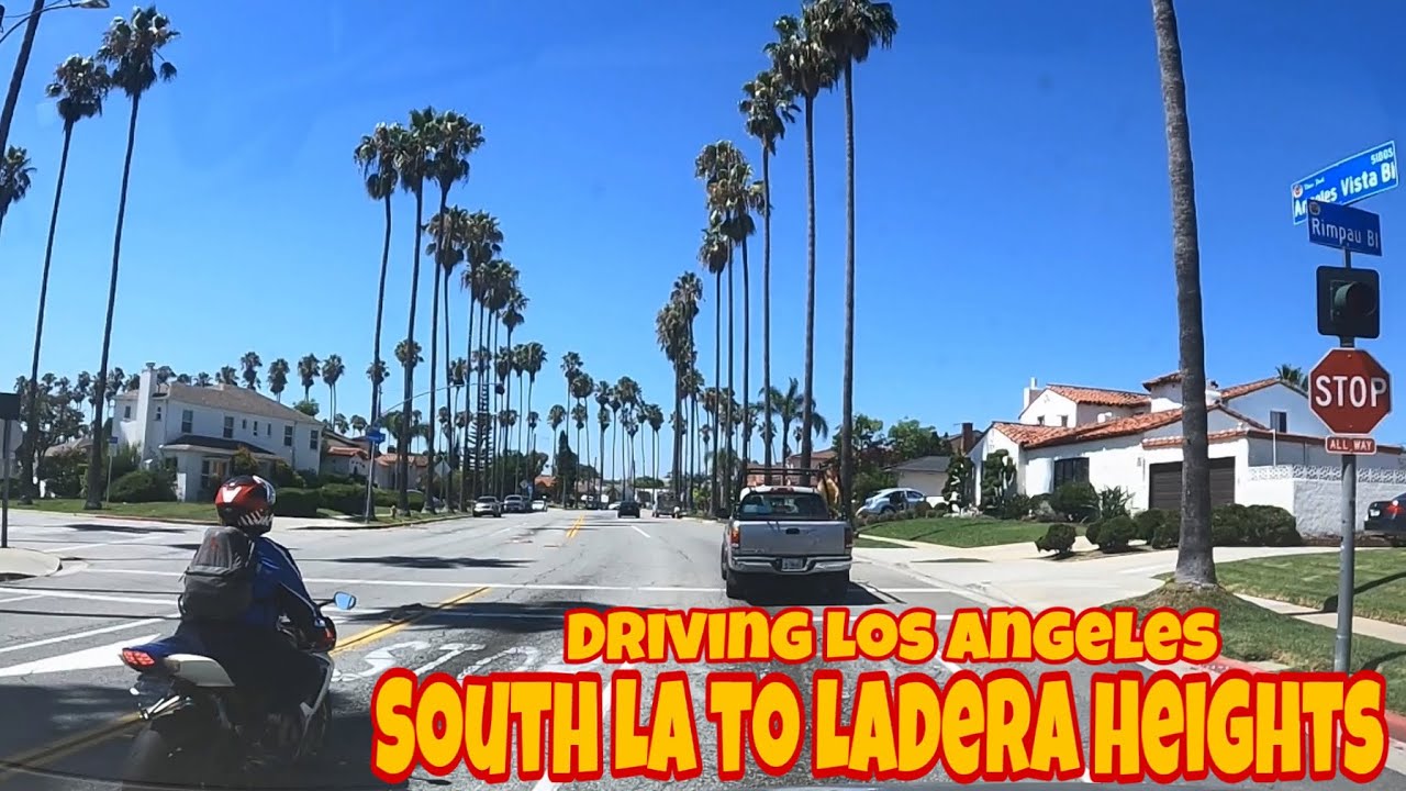Driving Los Angeles South LA to Ladera Heights