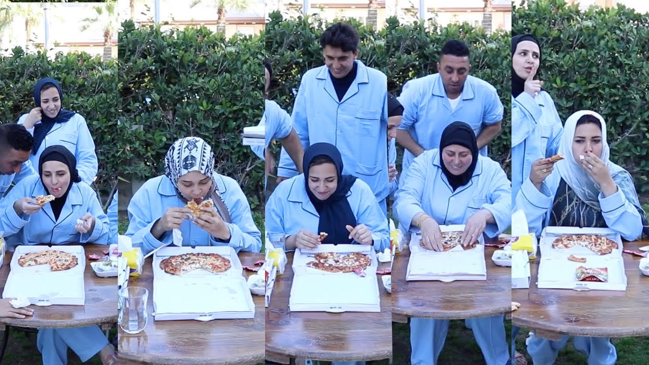 اسرع شخص هيخلص البيتزا🍕 الحار 🌶 في اسرع وقت هيكسب ال10 الف جنية والعقاب في الجنينة