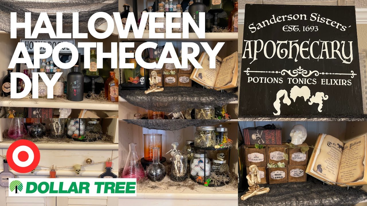 SPOOKY Apothecary Cabinet Halloween 2021 DIY (Dollar Tree) Hacks