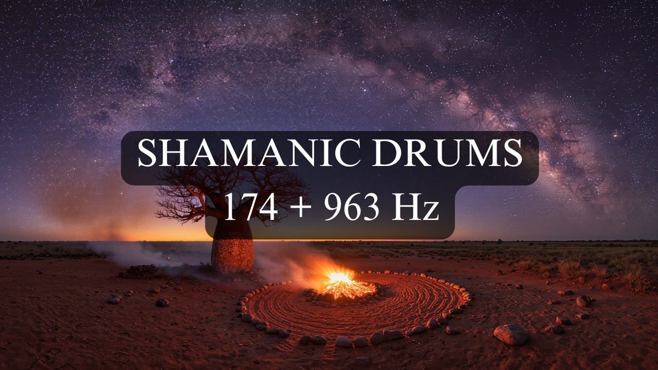 174Hz + 963Hz Shamanic Drumming Music,1 Hour Healing Meditation for Grounding & Spiritual Awakening