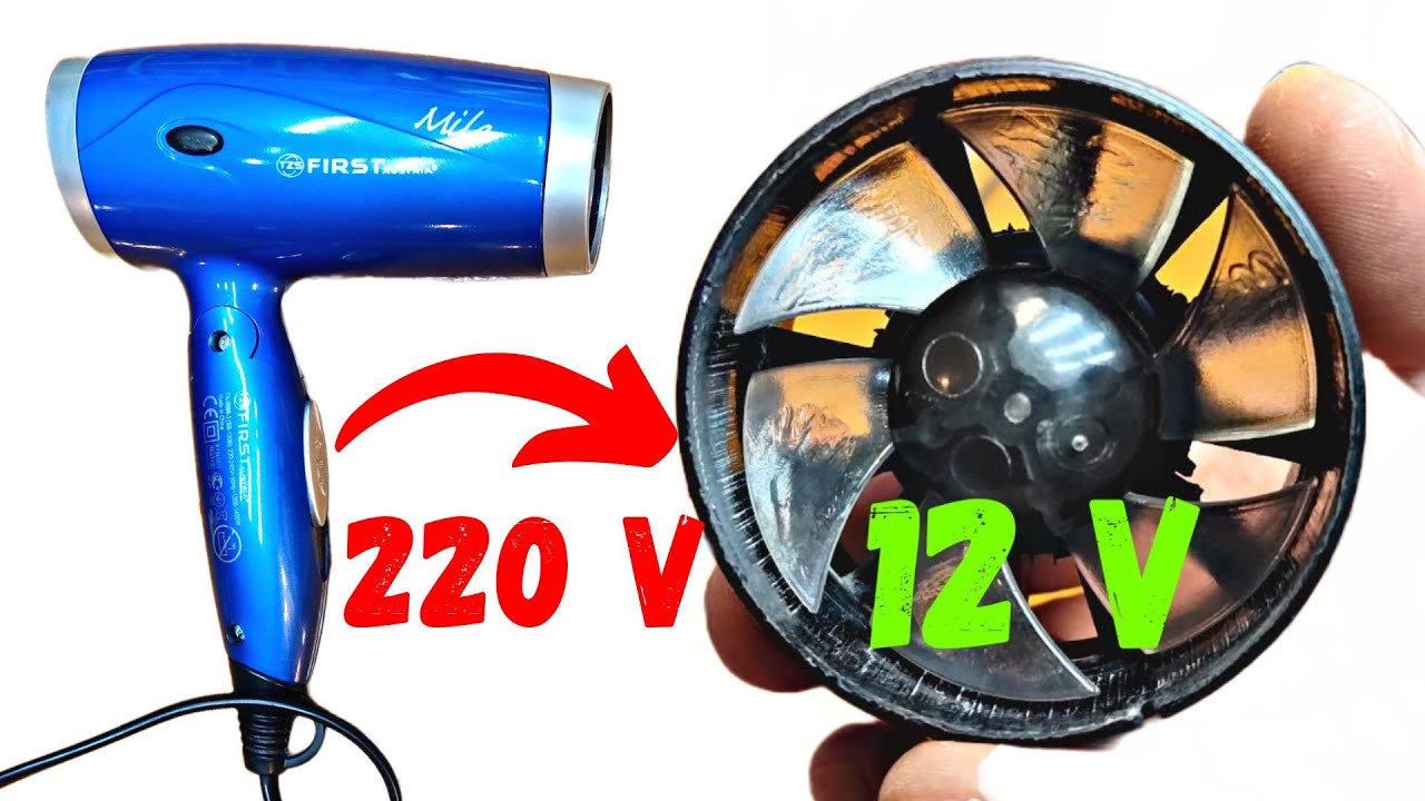 How to get Free DC 12 V Motor from old Hairdryer | DIY