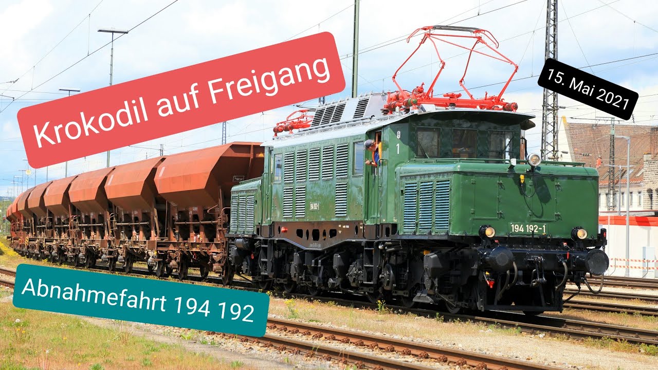 Ein Krokodil auf Freigang - 194 192 Abnahmefahrt Nördlingen - Donauwörth