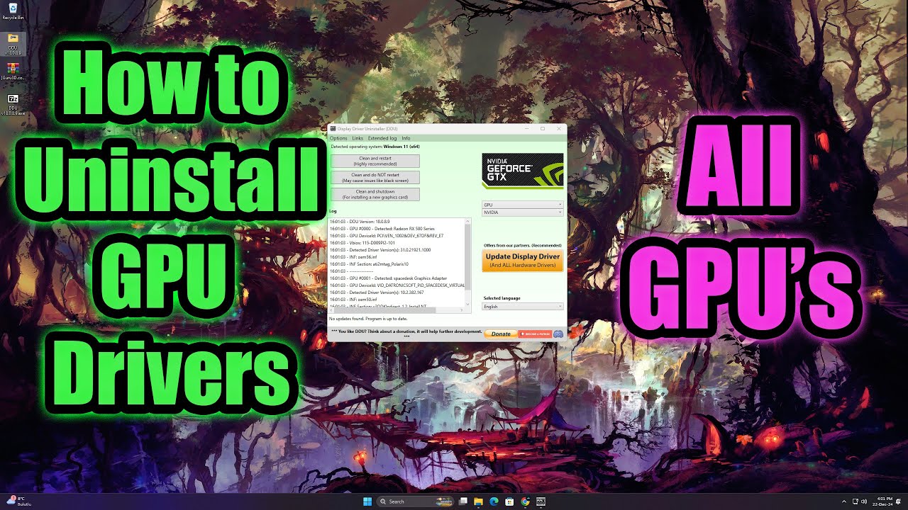 How to Uninstall GPU Drivers Safely | Step-by-Step Guide to Using DDU