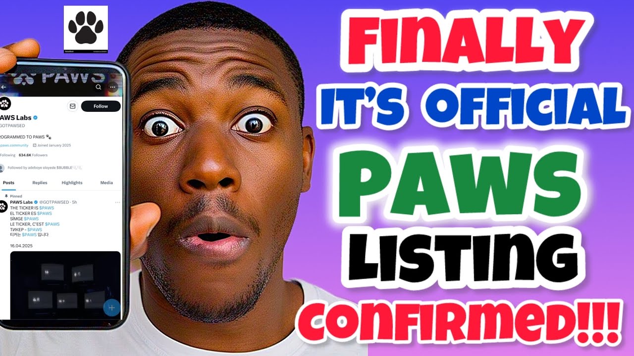 PAWS HAS FINALLY ANNOUNCED LISTING DATE ✅ - Bybit & Binance Listing Paws Token:  Save The Date 16