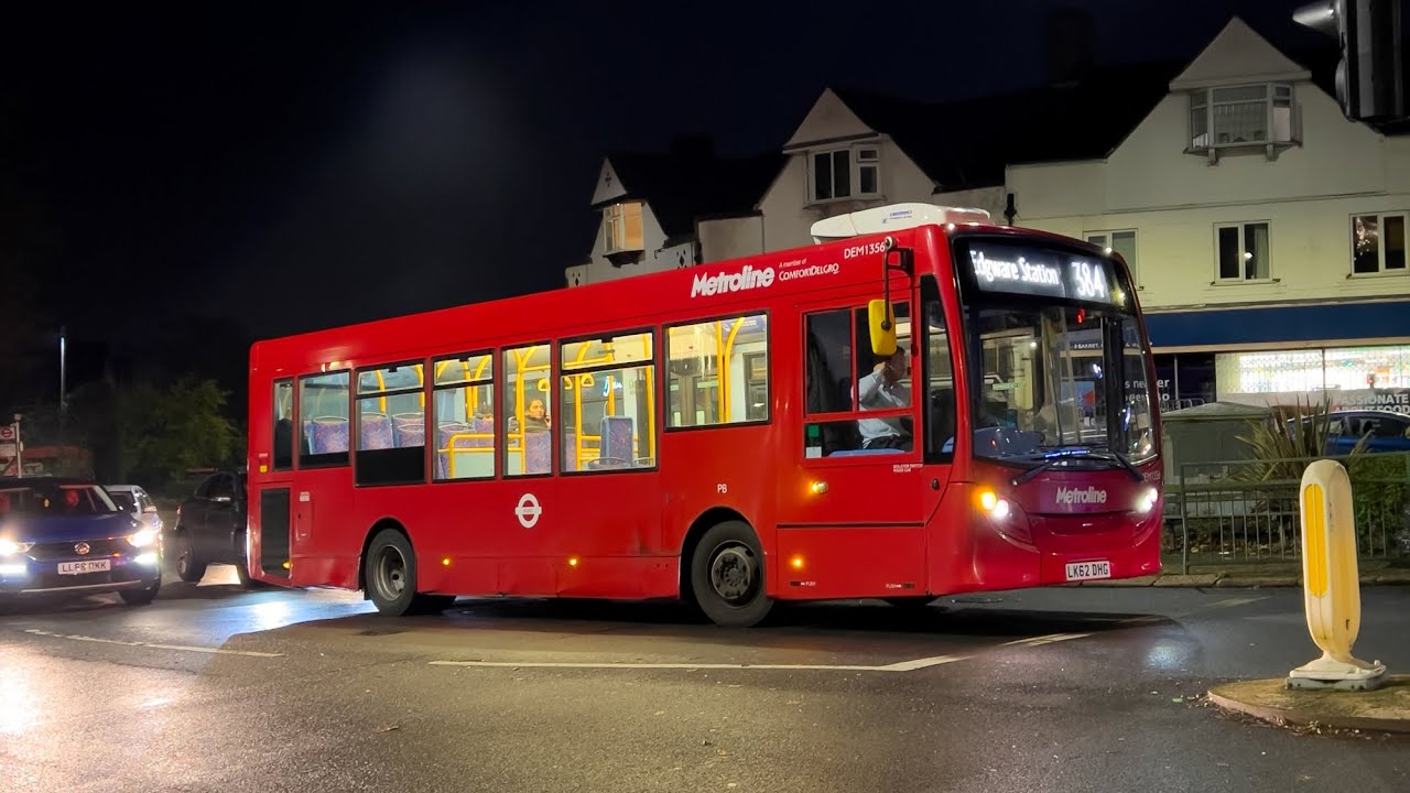 London's Buses after dark at Barnet Odeon 6th November 2022