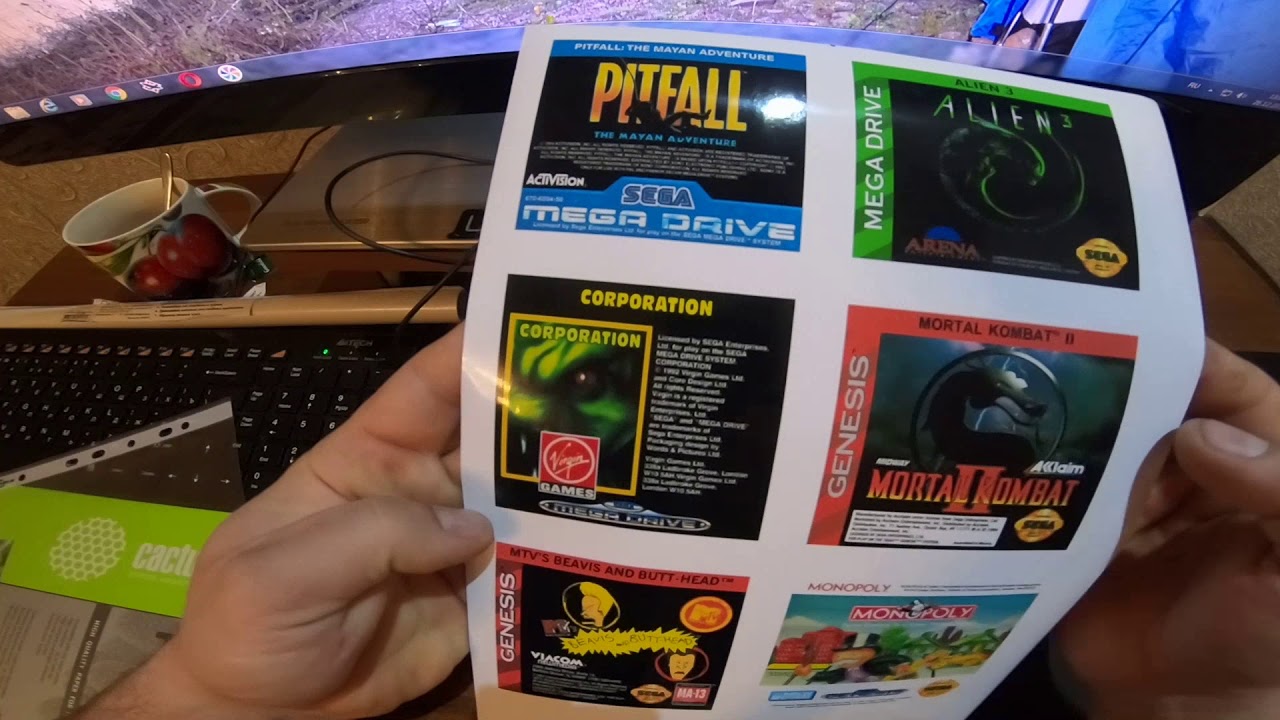 Наклейка для картриджа SEGA фотошоп распечатка