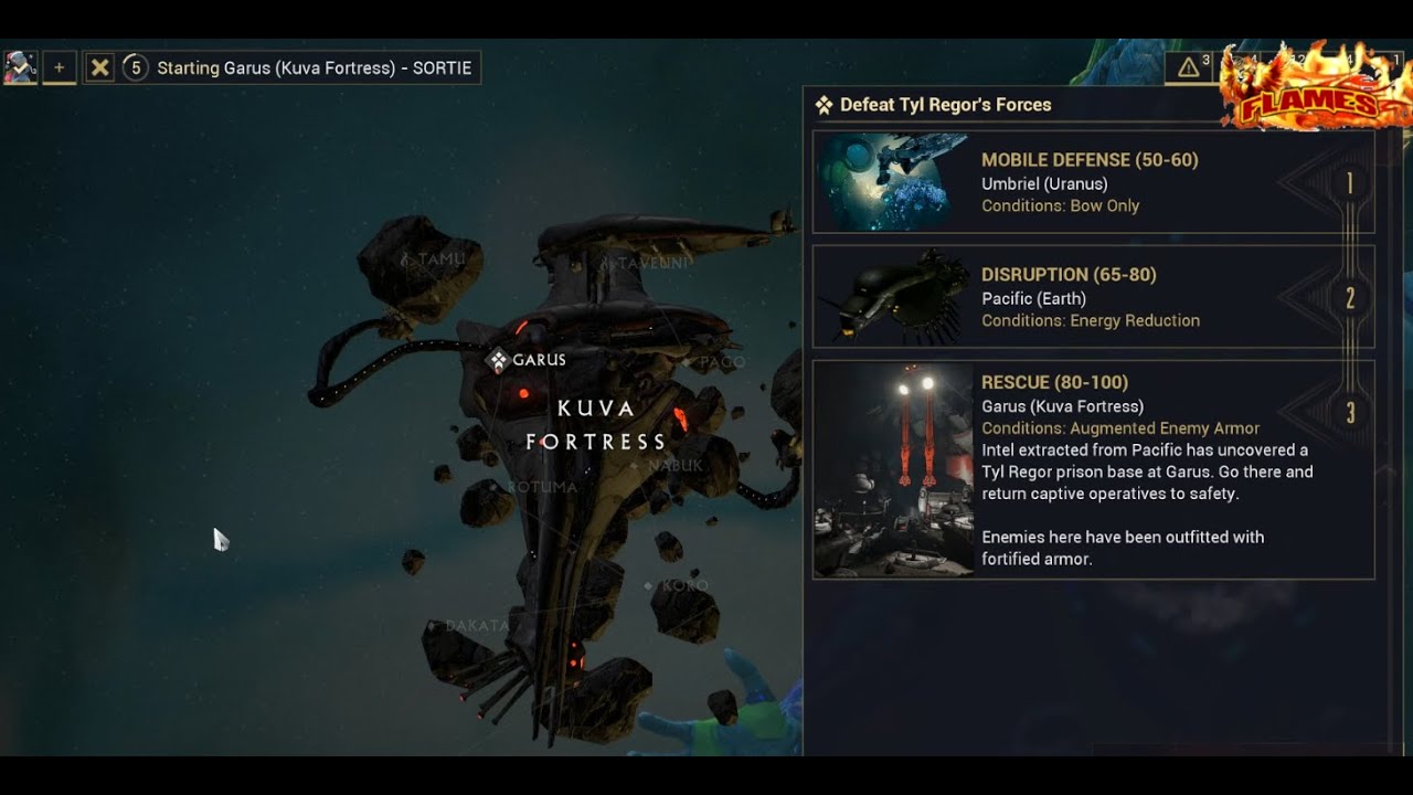 Warframe Garus (Kuva Fortress) Mission Rescue level 80-100