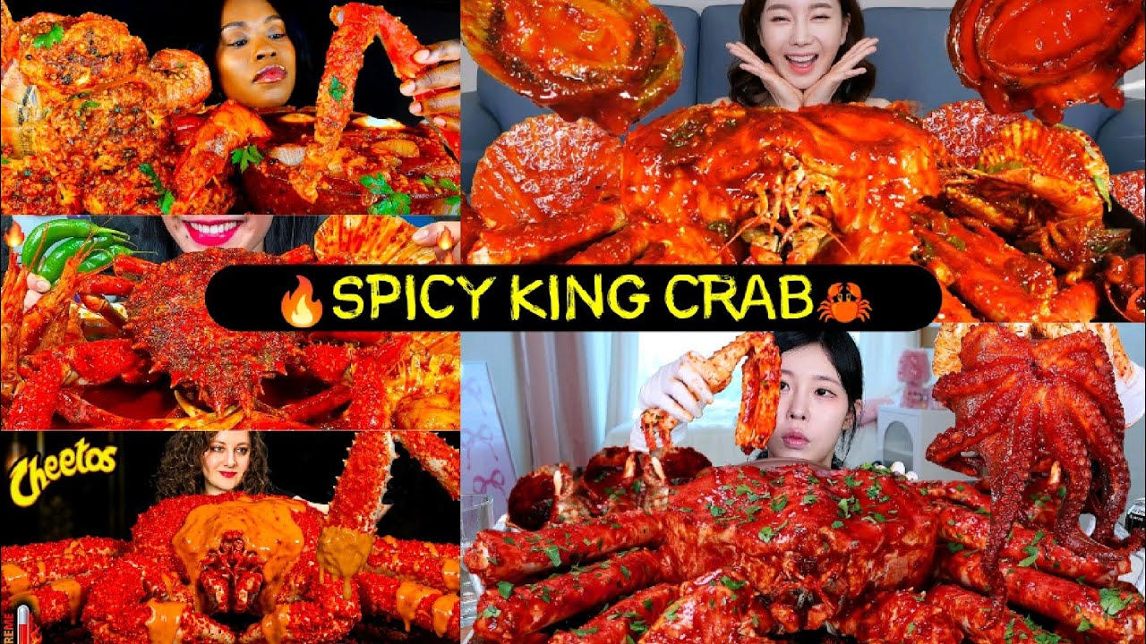 🔥KING CRAB |SPICY SEAFOOD BOIL MUKBANG COMPILATION |ASMR EATING SPICY KING CRAB SEAFOOD BOIL|🦀🐙🦞🦐