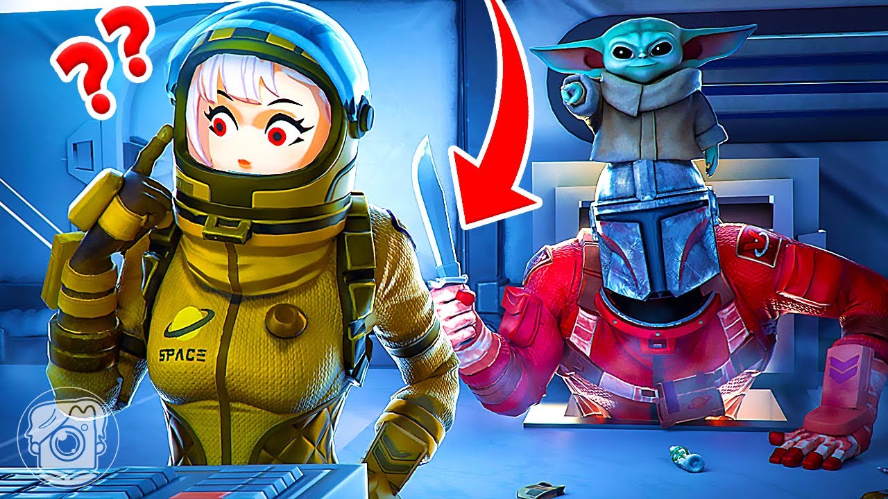 BABY YODA plays AMONG US in FORTNITE?! (Fortnite Among Us)