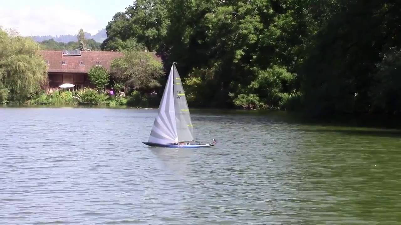 A-Class with Genoa, rc sailing (first time)