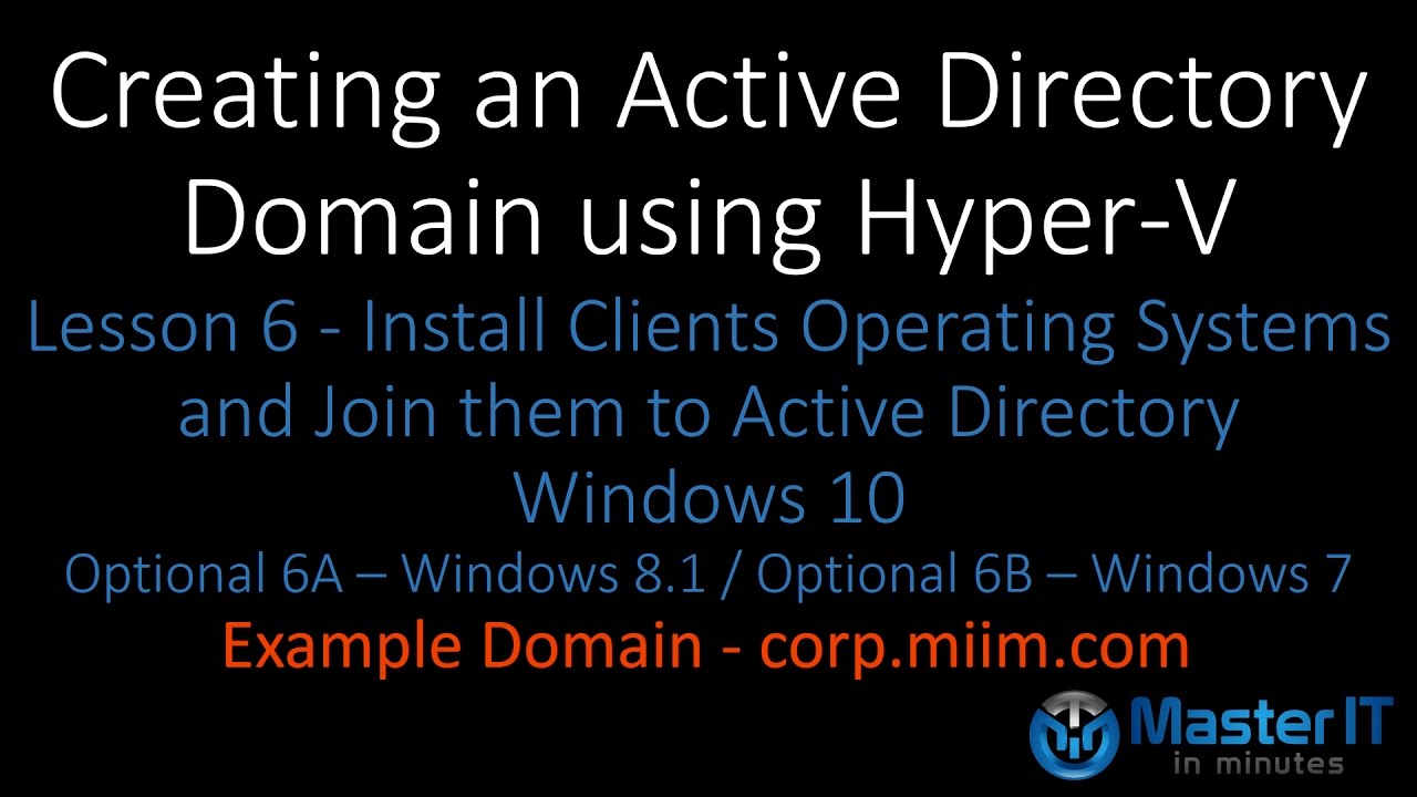 Установка Windows 10 на виртуальную машину Hyper-V и присоединение к домену Active Directory