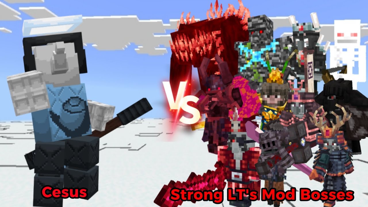 Cesus VS Strong LT's Mod Bosses | Minecraft Bedrock Mob Battle