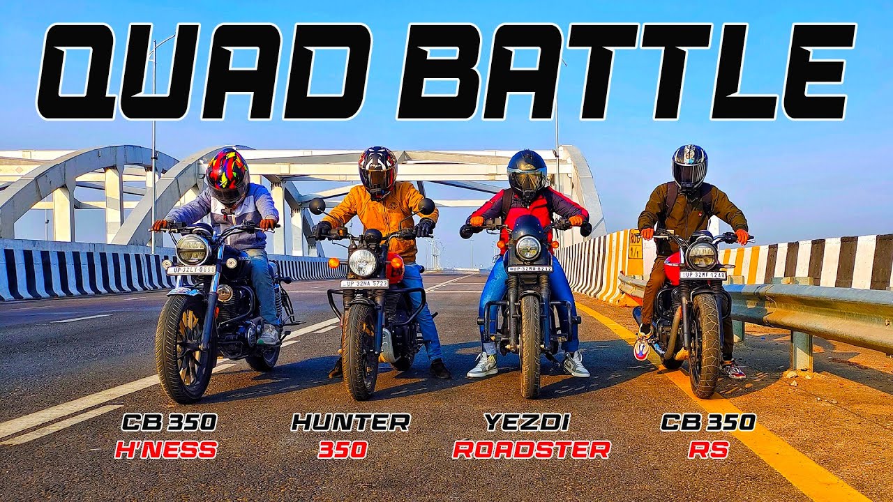 HUNTER 350 VS CB 350 H'NESS VS YEZDI ROADSTER VS CB 350 RS, CRUISER BATTLE #trending #viral #honda