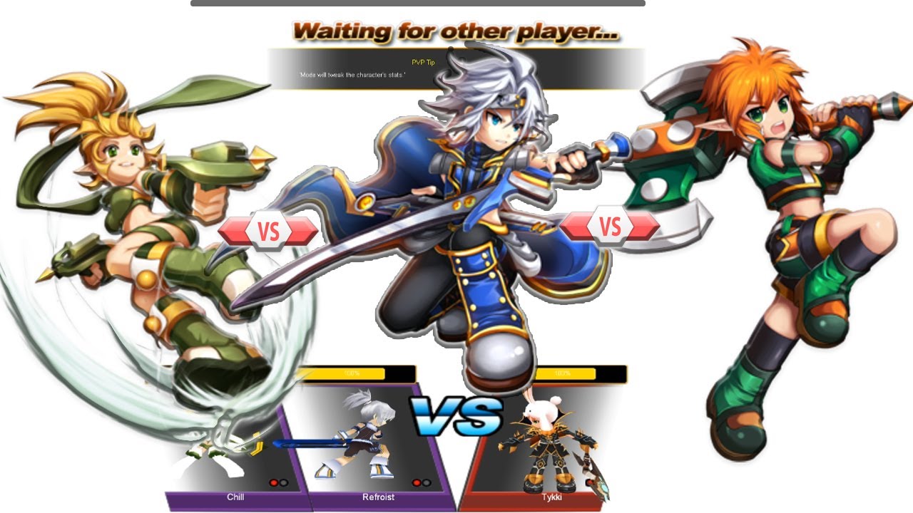 GC | PVP | Lire-Crossbowman Vs Lass-Striker Vs Ryan-Druid | Grand Chase | GrandChase