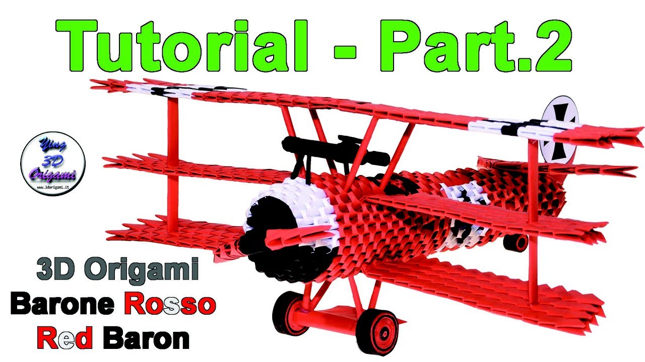 Origami 3d Airplane Fokker Dr.1 Tutorial 1/32 - PART.2