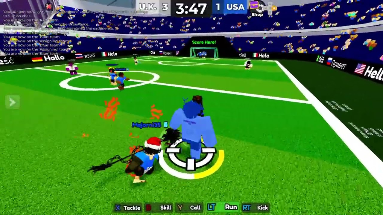 Playing team soccer Intense.