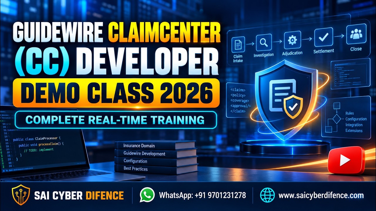 Guidewire ClaimCenter (CC) Developer Demo Class 2026 | Complete Guidewire CC Training