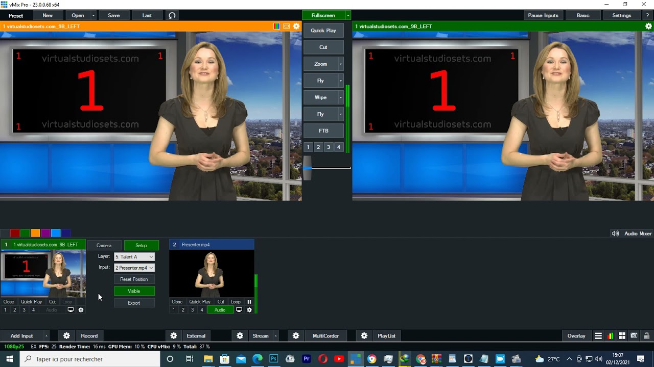 how to setup virtual set on vmix and remove Green screen Chroma