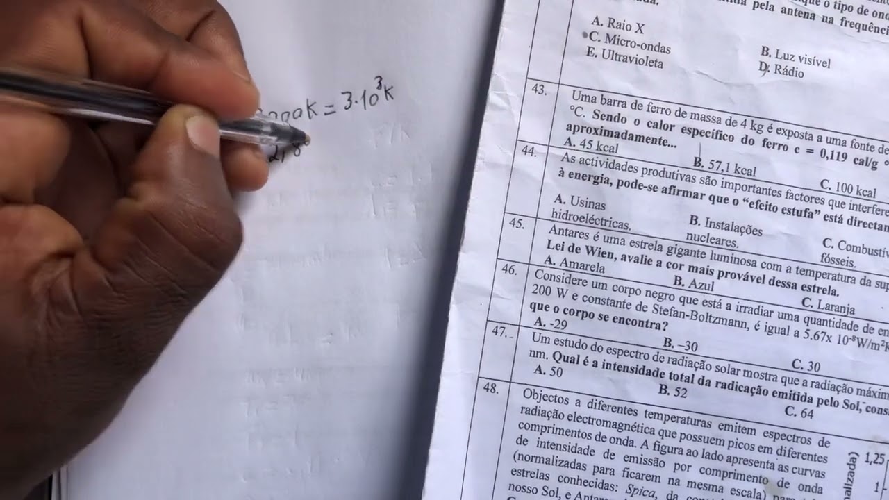 Resolução de exame de Física I UEM 2023