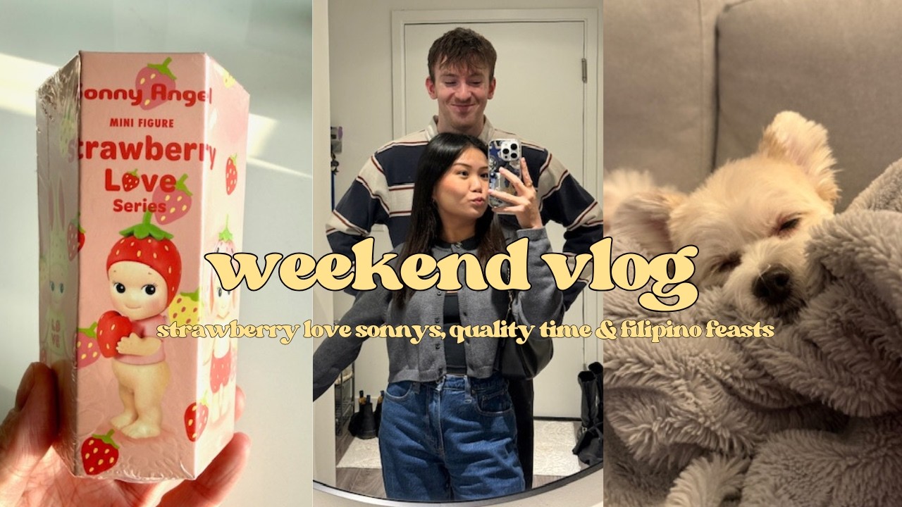 weekend vlog | unboxing MORE sonny angels 🍓, Miso 🐶  and Filipino food 😋