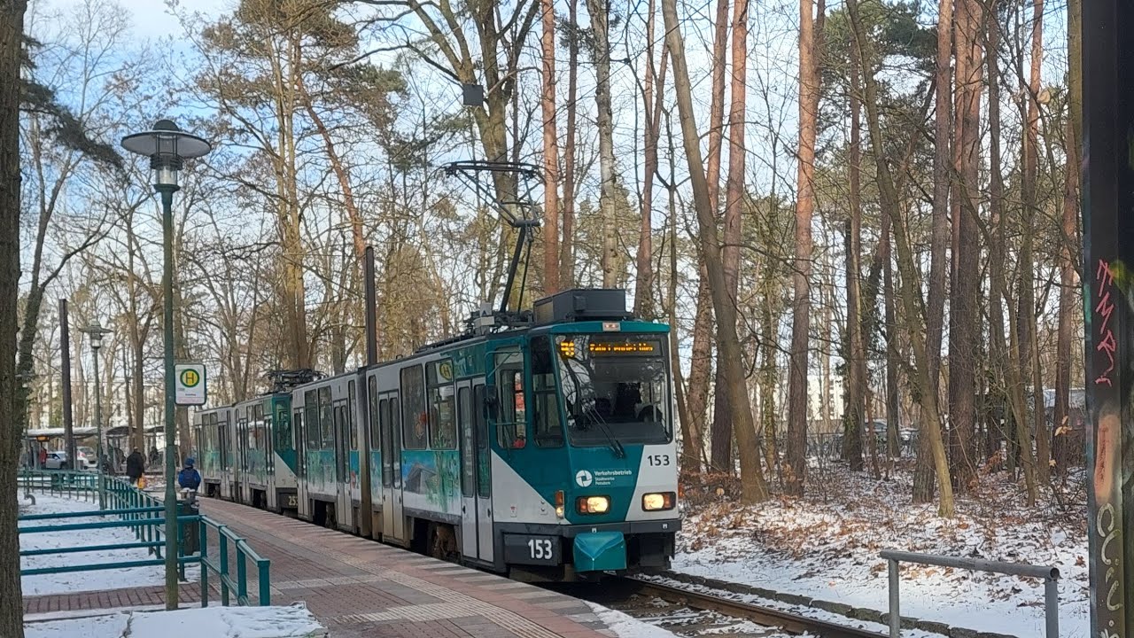 Tram Potsdam | Mitfahrt in der Kompl. 93 Von Bf. Rehbrücke bis Glienicker Brücke in der KT4DC 153