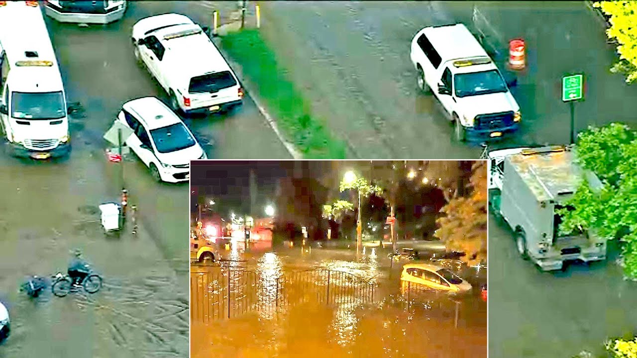 Large water main break floods cars, NYCHA building in Queens