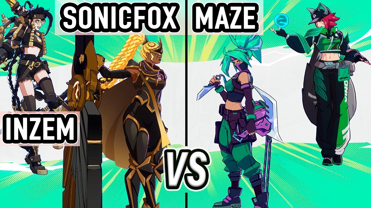 2XKO ▰ SonicFox + Inzem (Senna / Jinx) vs Maze (Akali / Ahri) ▰ High Level Gameplay