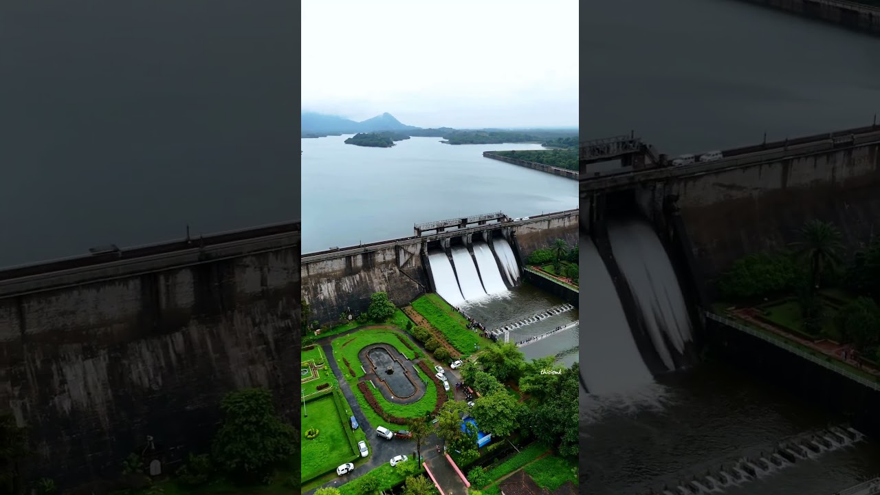 malampuzha Dam shutter opening 🥰😍.      #palakkad #malampuzha #dam #kerala #dronevideo