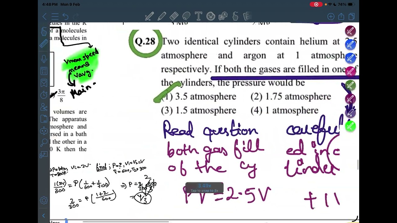 Kinetics theory physics. Question.