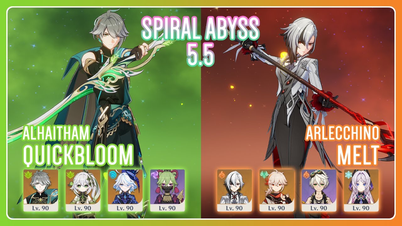 C0 Alhaitham Quickbloom & C0 Arlecchino Melt | Spiral Abyss 5.5 | Genshin Impact