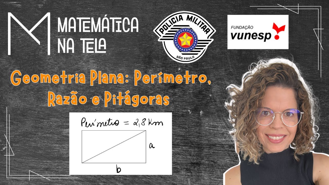 Questão VUNESP 2023 | Geometria Plana: Perímetro, Razão e Pitágoras | PM-SP Soldado