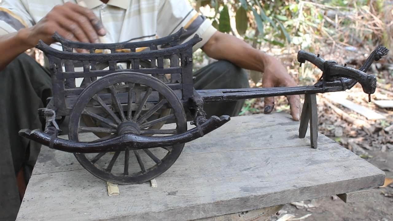 How to make bullock cart from clay || DIY: Ox cart making with clay #bullockcart #amazing
