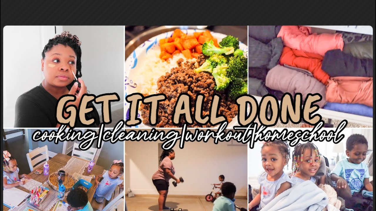 MORNING TO EVENING GET IT ALL DONE | POSTPARTUM MOM OF 4 UNDER FOUR