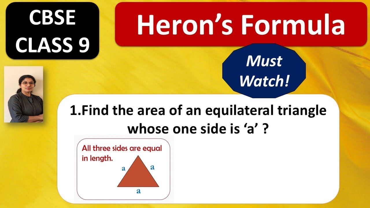 How to find the area of a triangle using HERON'S FORMULA - Explained in Malayalam | CLASS 9 | CBSE